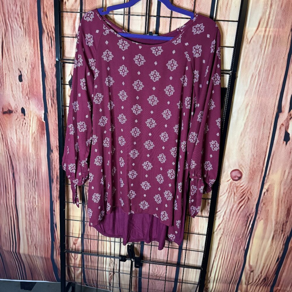 Papermoon - Larie Tie Sleeve Blouse - Wine - 2x